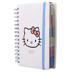 AGENDA ESPIRAL ANUAL 2027 HELLO KITTY DIA PAGINA 14X20CM