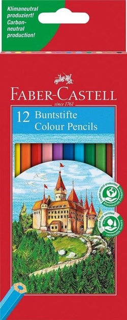 BOX 12 HEXAGONAL COLORED PENCILS FABER-CASTELL