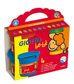 SET PINTURA DE DEDOS 4 COLORES 150G GIOTTO BE-BE