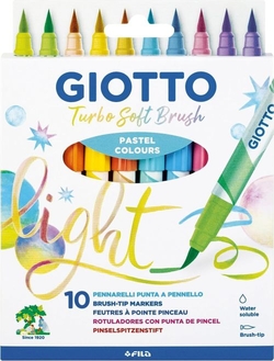 ÉTUI 10 STYLOS FEUTRE GIOTTO TURBO SOFT BRUSH PASTEL