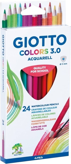 ESTOJO 24 LÁPIS CORES GIOTTO COLORS 3.0 ACQUARELL