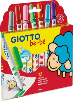 ESTOJO 12 SUPER MARCADORES GIOTTO BE-BE CORES SORTIDOS