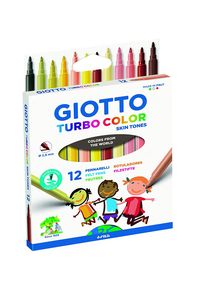 BOX OF 12 MARKERS GIOTTO TURBOCOLOR SKIN TONES