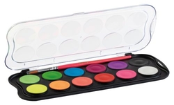 PLASTIC CASE 12 FLUO GIOTTO WATERCOLORS ASSORTED COLORS