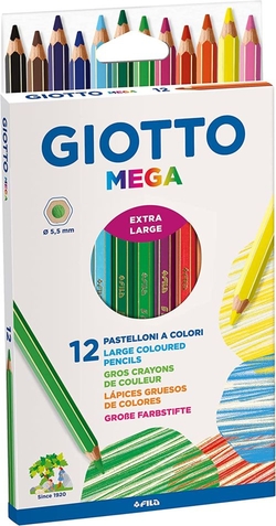 ESTUCE 12 CRAYONS DE COULEURS GIOTTO MEGA