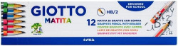 C/12 LAPIS DE GRAFITO MATITA 2HB CON GOMA GIOTTO