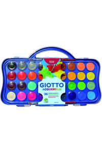 ESTOJO PLASTICO 36 AGUARELAS CORES SURT. + 2 PINCEIS