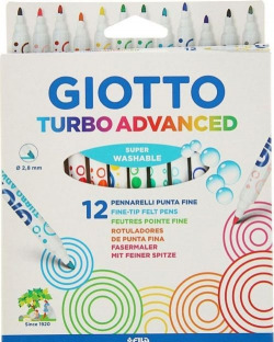 BOX OF 12 MARKERS TURBOCOLOR ADVANCED GIOTTO