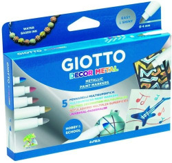 ESTOJO 5 MARCADORES GIOTTO DECOR METAL SORTIDOS