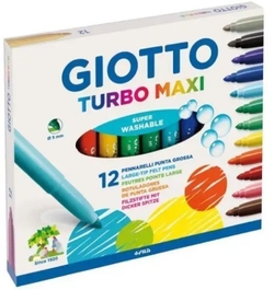 ESTOJO 12 MARCADORES GIOTTO TURBO MAXI SUPERLAVÁBEIS