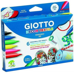 BOX OF 6 MARKERS DECOR TEXTILE GIOTTO