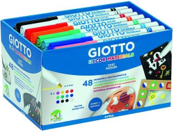 PACK 48 STYLOS FEUTRE GIOTTO DECOR MATERIALS COULEURS ASSORTIMENTS