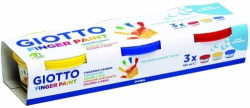 BOX OF 3 JARS FINGER PAINT 100ML GIOTTO ASSORTED COLORS