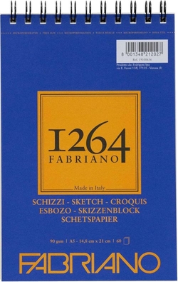 BLOCO ESPIRAL FABRIANO 1264 CROQUIS A5 120H 90G.