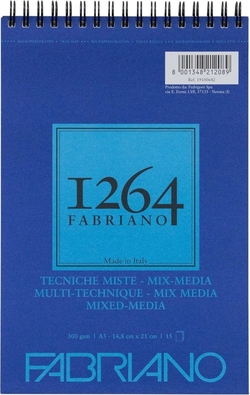 BLOC ESPIRAL FABRIANO 1264 MIX-MEDIA A5 15H 300G.