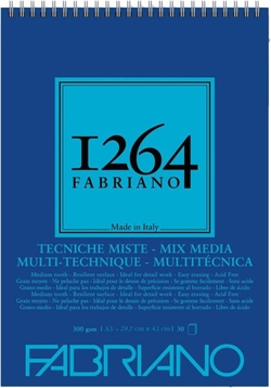 BLOCO ESPIRAL FABRIANO 1264 MIX-MEDIA A3 30H 300G.