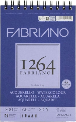 BLOC ESPIRAL FABRIANO 1264 ACUARELA A5 20H 300G. GF