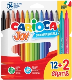 ÉTUI 12+2 STYLOS FEUTRE CARIOCA JOY POINTE FINA SUPERLAVABL