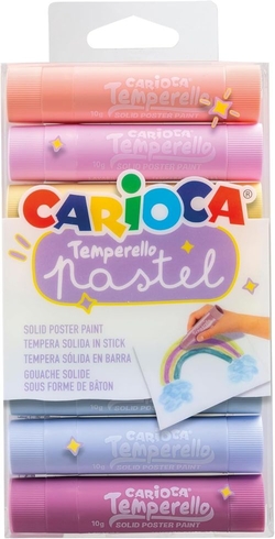 ÉTUI 6 COULEURS TEMPERA SOLIDA TEMPERELLO PASTEL 10G.