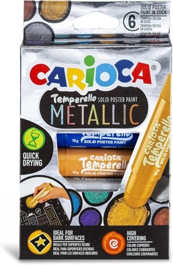 ÉTUI 6 COULEURS TEMPERA SOLIDA TEMPERELLO METALLIC 10G