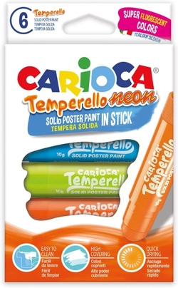 ÉTUI 6 COULEURS TEMPERA SOLIDA TEMPERELLO NEON 10G