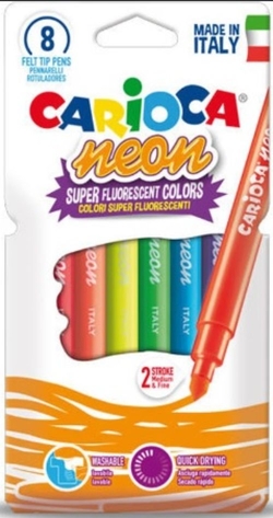 ESTOIG 8 RETOLADORS CARIOCA NEON FLUORESCENTES LAVABLE