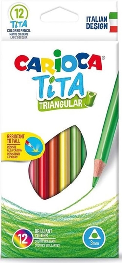 C/12 CRAYONS DE COULEURS TRIANGULARES TITA