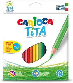 ESTOJO 24 LÁPIS DE CORES HEXAGONALES TITA