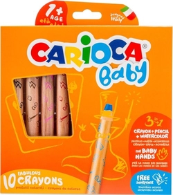 ESTOJO 10 LÁPIS CARIOCA BABY 1+ 3 EN 1 CORES SORTIDOS