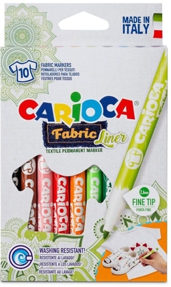 ESTOJO 10 MARCADORES CARIOCA FABRIC PONTA FINA