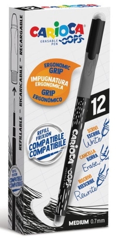 C/12 STYLO EFFAÇABLE NOIR CARIOCA OOPS