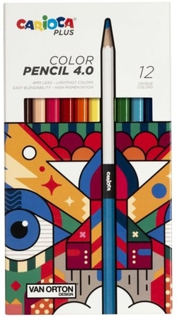 CASE OF 12 CARIOCA PLUS 4.0 ASSORTED COLORED PENCILS