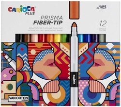 ESTOXO 12 ROTULADORES CARIOCA PLUS PRISMA CORES FORNECIDOS