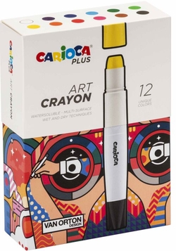 CASE OF 12 CARIOCA PLUS ART CRAYON ASSORTED COLORS