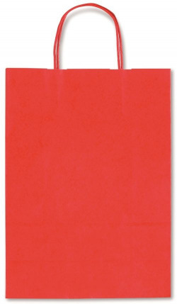 PACK/25 SACOS KRAFT ALLEGRA COR VERMELHO 26X12X36CM