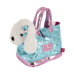 Bolso Mano + Peluche Azul Perro Didi 28Cm