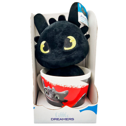 Taza + Peluche Toothless Como Entrenar A Tu Dragon 18Cm