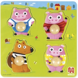 PUZZLE ENCAJABLE LOS 3 CERDITOS AVEC AGARRE