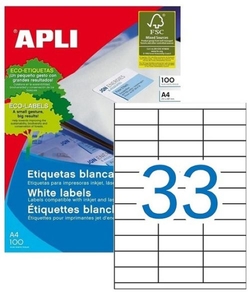 C/100 HOJAS ETIQUETAS FT/IM 70X25,4 APLI CANTOS RECTOS