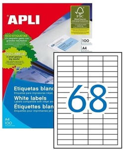 C/100 FOLHAS ETIQUETAS FT/IM 48,5X16,9 APLI CANTOS RECTOS
