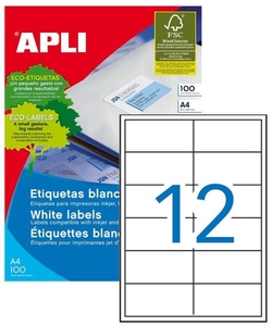 C/100 FOLHAS ETIQUETAS FT/IM 105X48 APLI CANTOS RECTOS