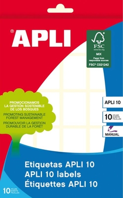BLISTER 10 MINI BOLSAS ETIQUETAS ADHESIVAS 22X32 APLI CANTO