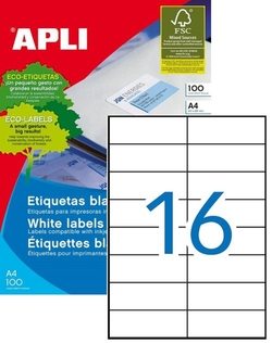 C/500 HOJAS ETIQUETAS FT/IM 105X35 APLI CANTOS RECTOS