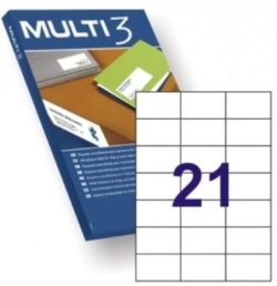 C/100 FEUILLES ETIQUETAS FT/IM 70X42,4 MULTI3 CANTOS RECTOS