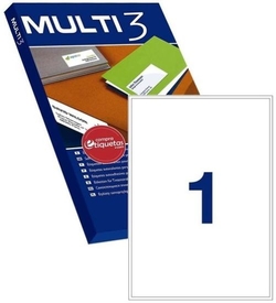 C/100 FOLLAS ETIQUETAS FT/IM A4 210X297 MULTI3 CANTOS RECTOS