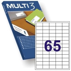 C/100 FOLHAS ETIQUETAS FT/IM 38X21.2 MULTI3 CANTOS RECTOS