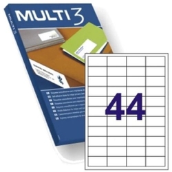 C/100 FOLHAS ETIQUETAS FT/IM 48,5X25.4 MULTI3 CANTOS RECTOS