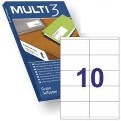 C/100 FOLHAS ETIQUETAS FT/IM 105X57 MULTI3 CANTOS RECTOS