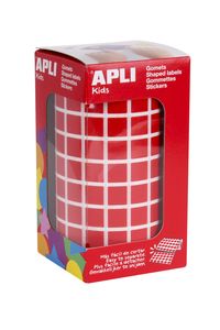 ROLL OF SQUARED RED STICKERS 10MM