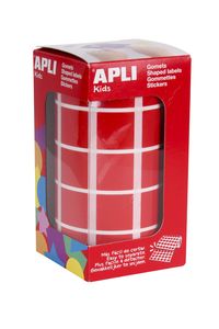 ROLL OF SQUARED RED STICKERS 20MM